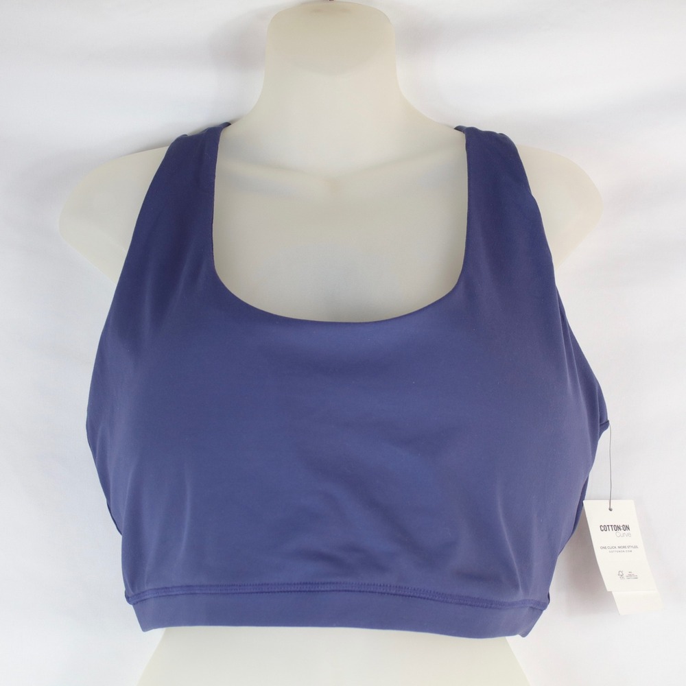 Cotton:On Curve Navy Blue Strappy Sports Crop Sports Bra Women's Size 18 - NEW